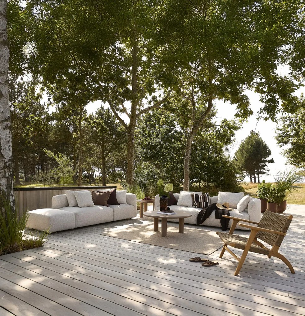 Faro két személyes kerti kanapé ottománnal, balos