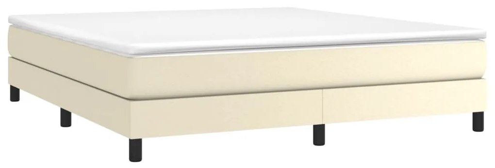 krémszínű műbőr rugós ágykeret 160x200 cm