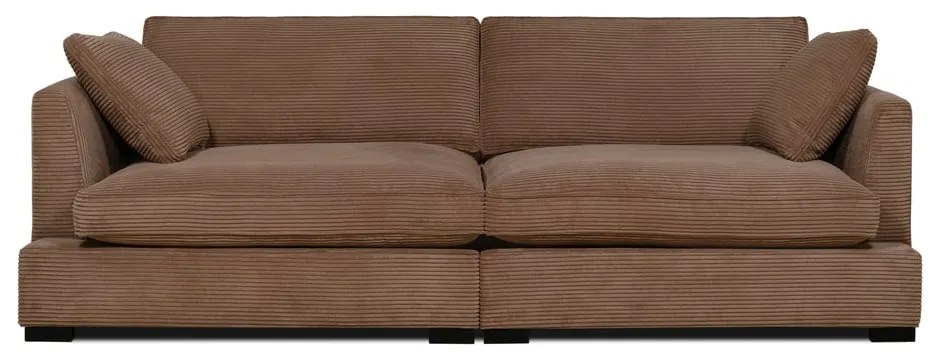 Világosbarna kordbársony kanapé 236 cm Mobby – Scandic