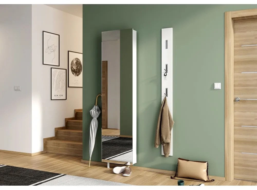 Fehér előszoba szekrény 50x195x18 cm Rotary – Germania