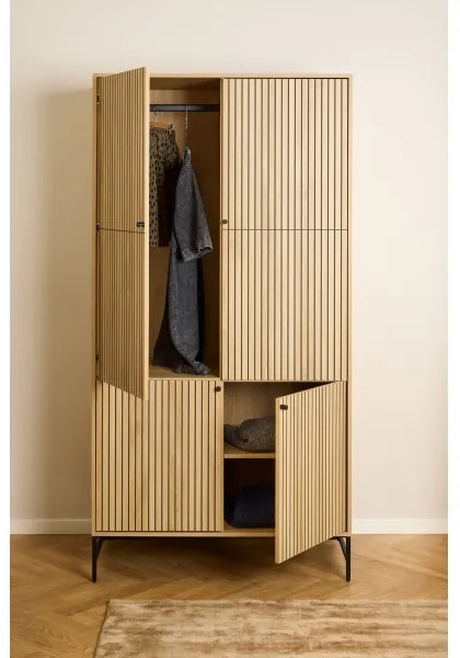 OLIVIA gardróbszekrény 99x200 cm, tölgy