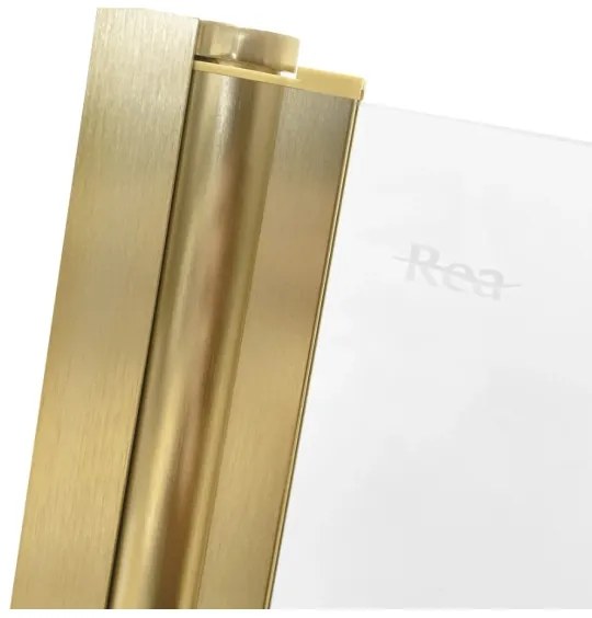 REA-K9777 - Összecsukható kádparaván AGAT 140x100 cm szálcsiszolt arany/átlátszó