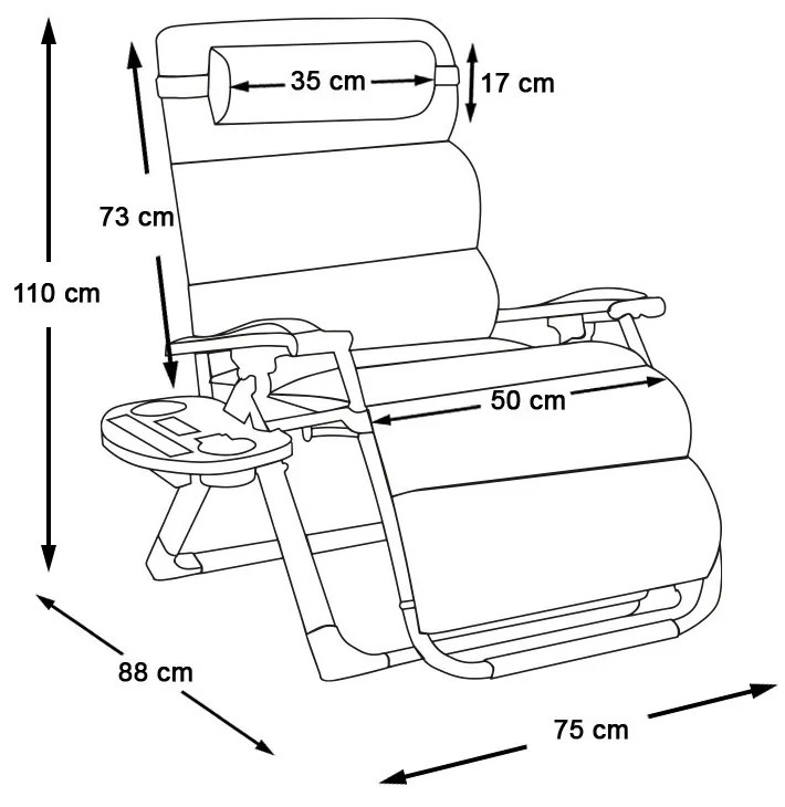 Párnázott zéró gravitáció szék, több színben-szürke