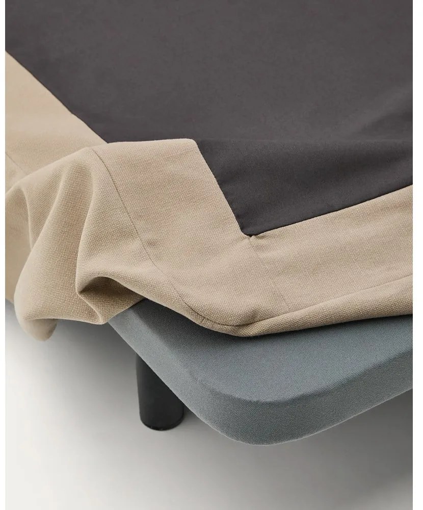 Szürkésbarna kárpitozott franciaágy 160x200 cm Jaira – Kave Home