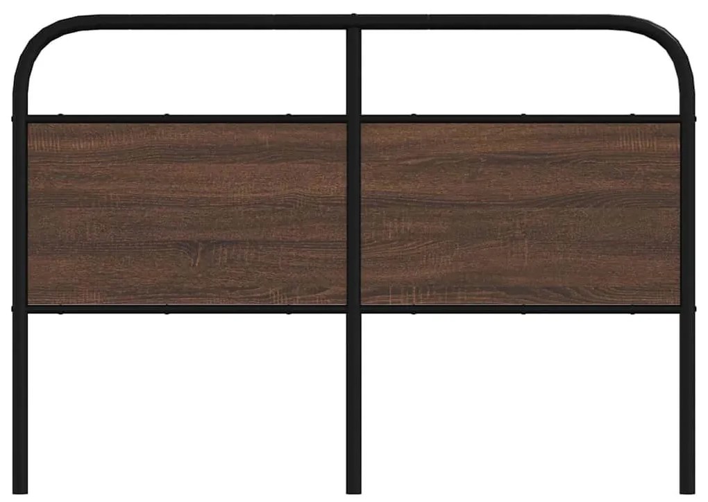 barna tölgy színű acél és szerelt fa fejtámla 140 cm