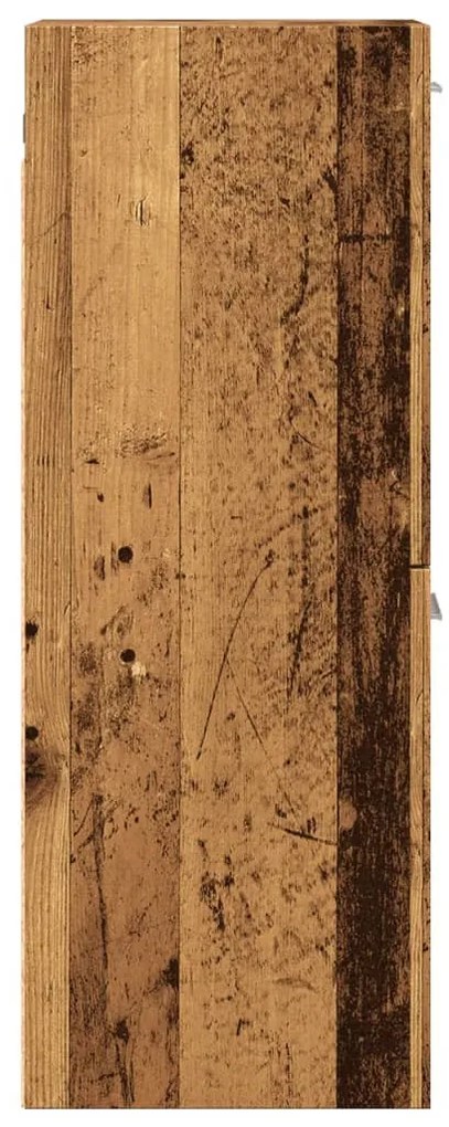 antik fa színű szerelt fa függő fürdőszobaszekrény 30x30x80 cm