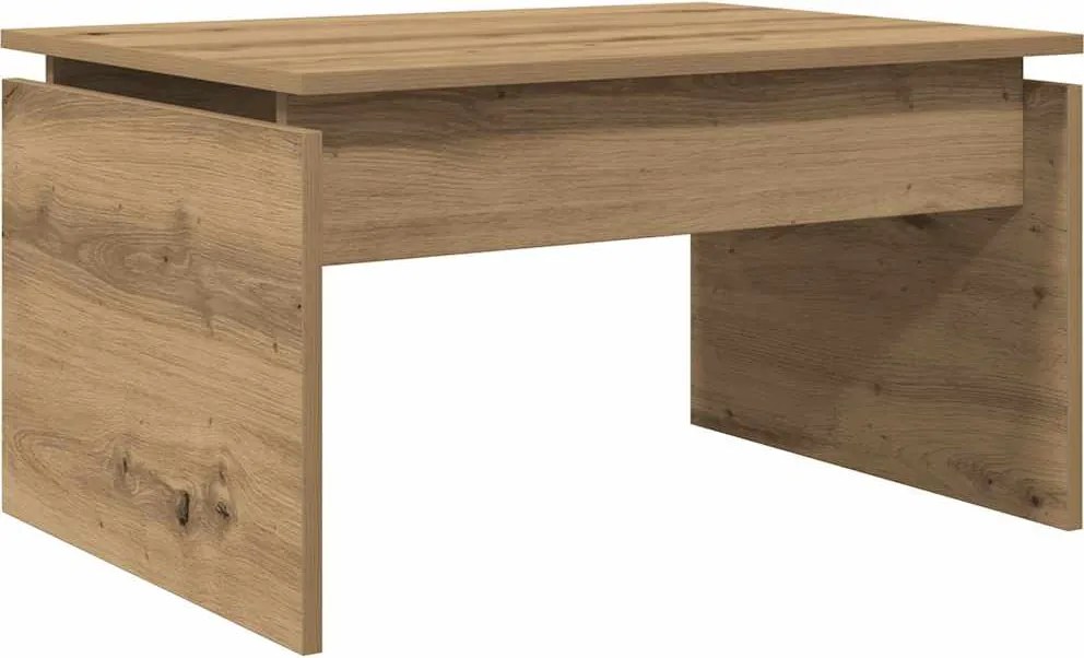 vidaXL kézműves tölgy színű szerelt fa dohányzóasztal 68 x 50 x 38 cm