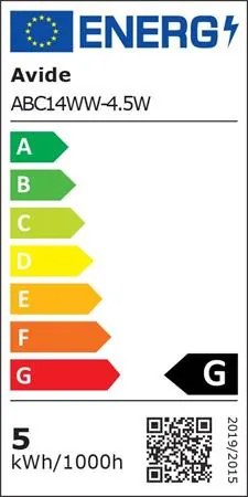 LED izzó, E14, gyertya, 4,5W, 470lm, 3000K, AVIDE (AVLED031)