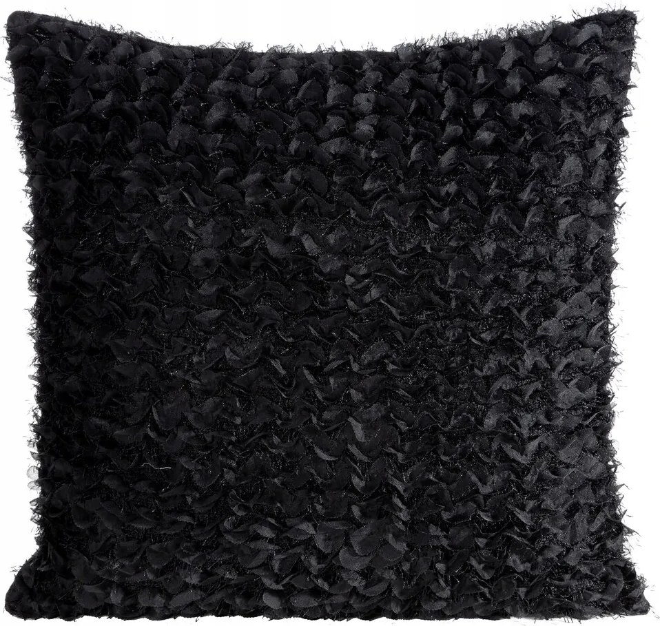 Dekoratív párnahuzat Tiffany 45x45 Eva Minge fekete chiffon mohair cérna