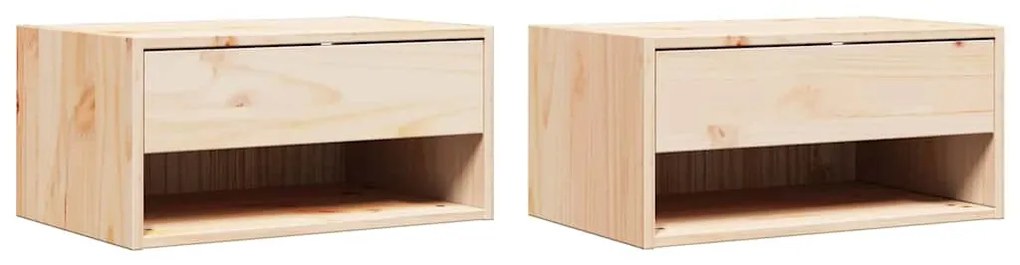 Éjjeli asztal 2 pcs Barna 50 x 32.5 x 24 cm Tömör fenyőfa