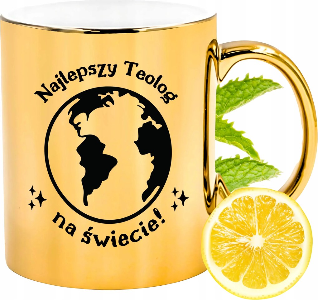 Prémium Arany Csillogó Bögre Teológusnak Ajándék Nyomtatott Fotó