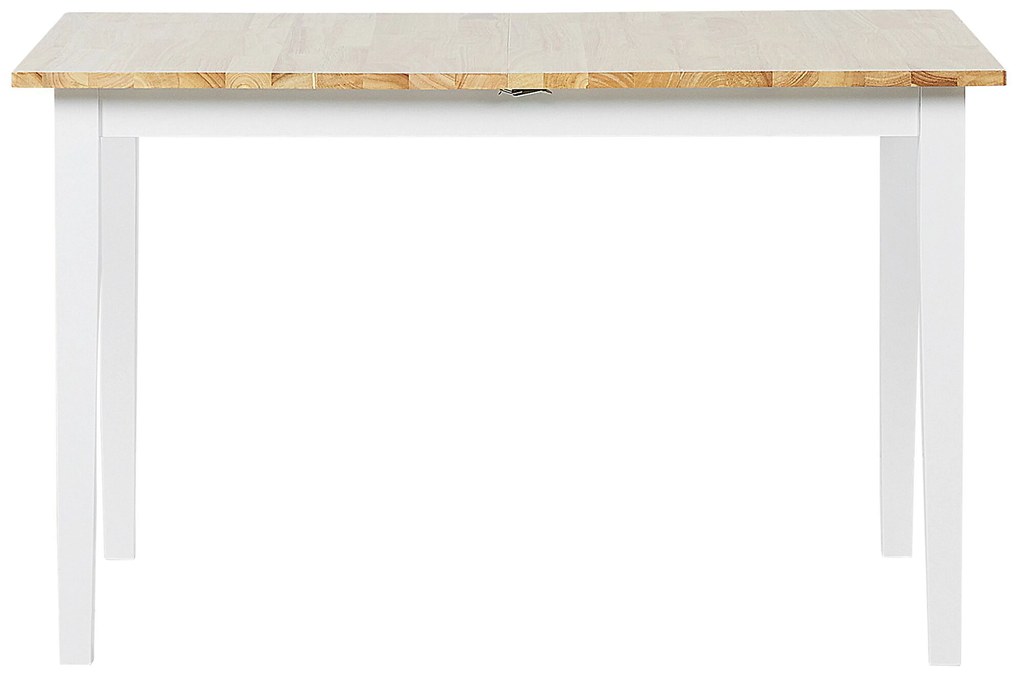 Természetes Fa És Fehér Bővíthető Étkezőasztal 120/150 x 80 cm HOUSTON Beliani