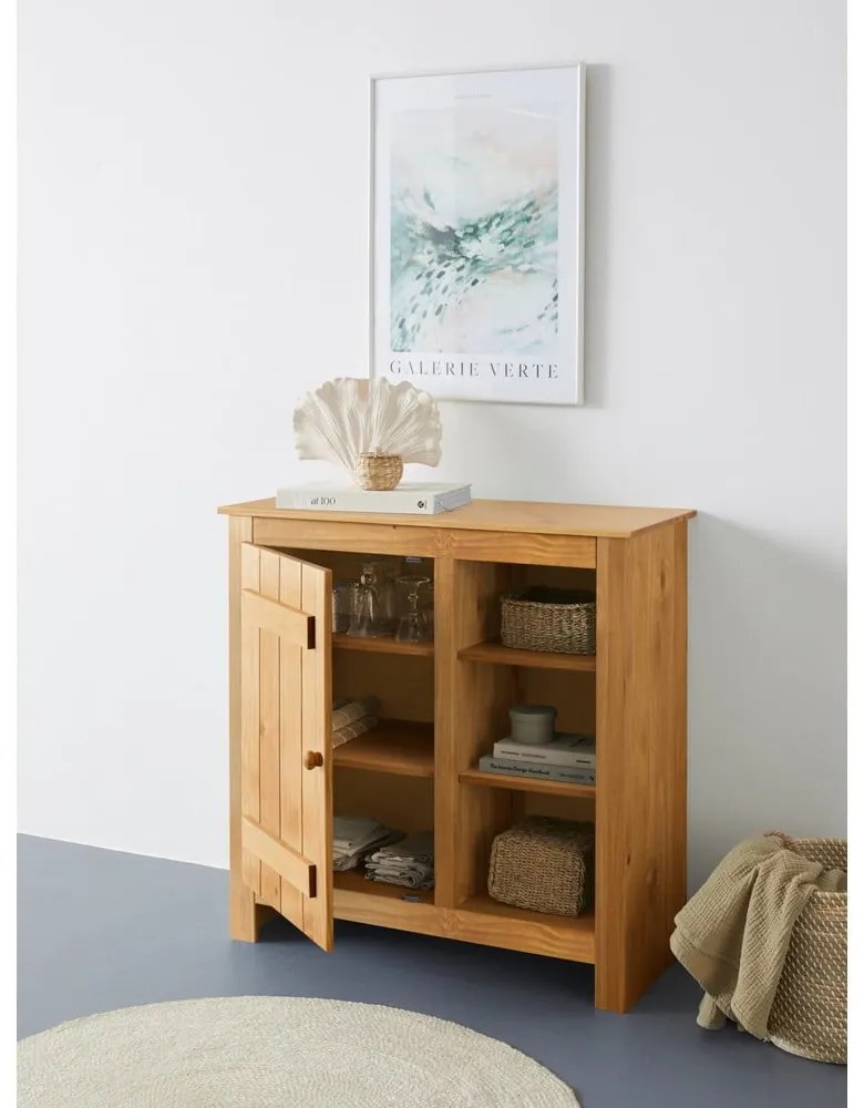 Natúr színű borovi fenyő szekrény 90x90 cm Bertram – Støraa