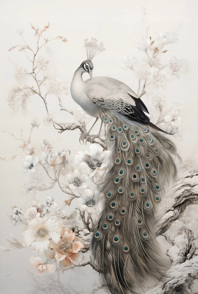 Poszter 68x101cm Páva Grácia