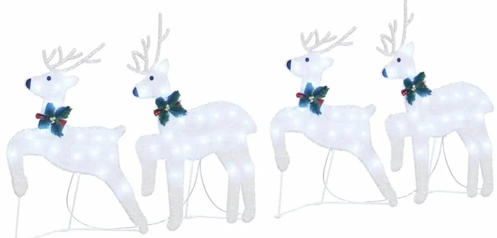 LED rénszarvasok 4 pcs Ezüst szövet