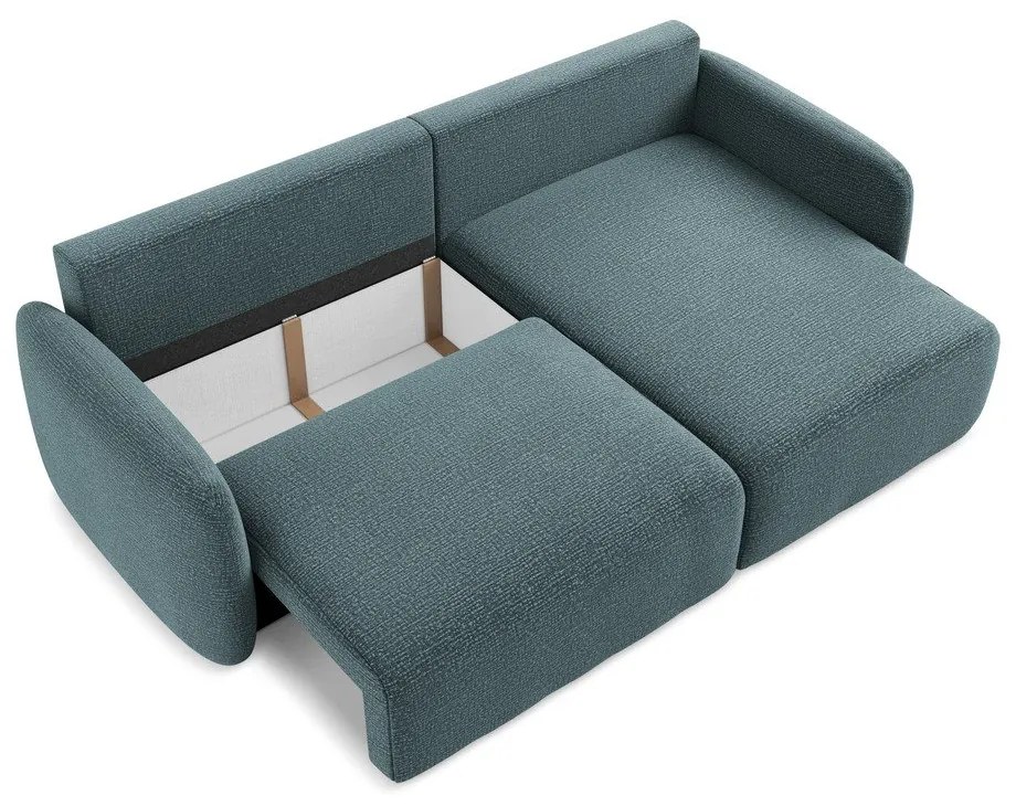 Türkiz kinyitható-tárolóhelyes sarokkanapé (jobb oldali) Kalena – Makamii