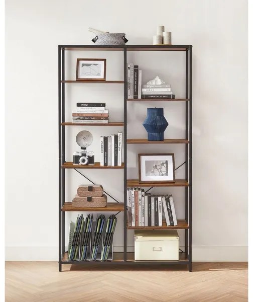 NAVARO könyvespolc barna/fekete