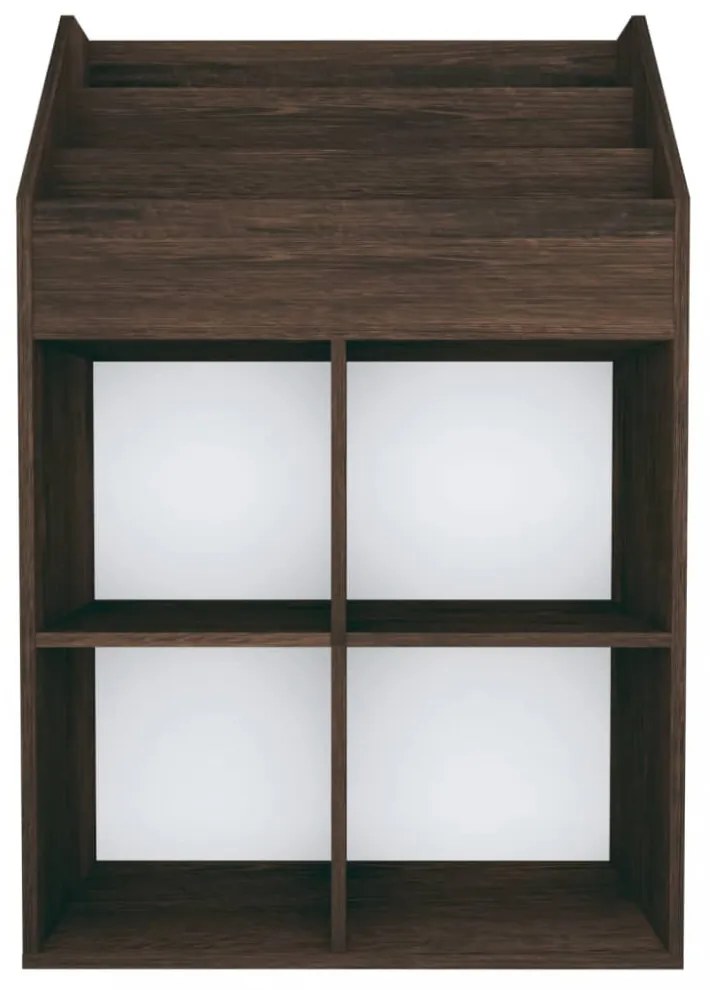 füstös tölgy színű szerelt fa gyerek újságtartó 71x30x114 cm