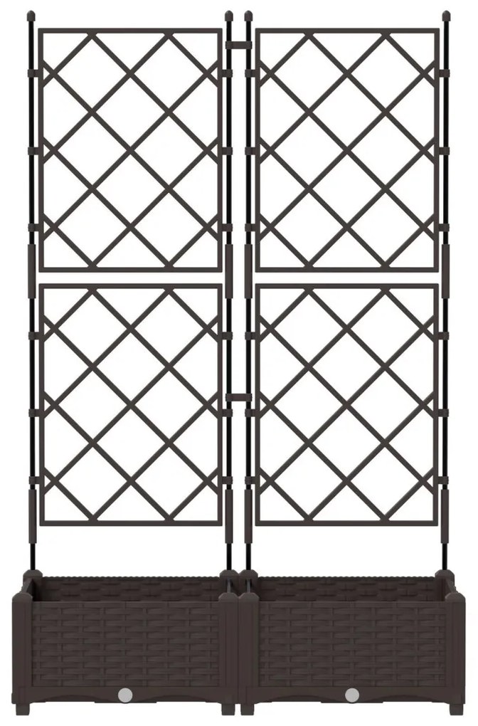 Kert Cserép Trellis-szel 2 db Barna 80x40x125.5 cm