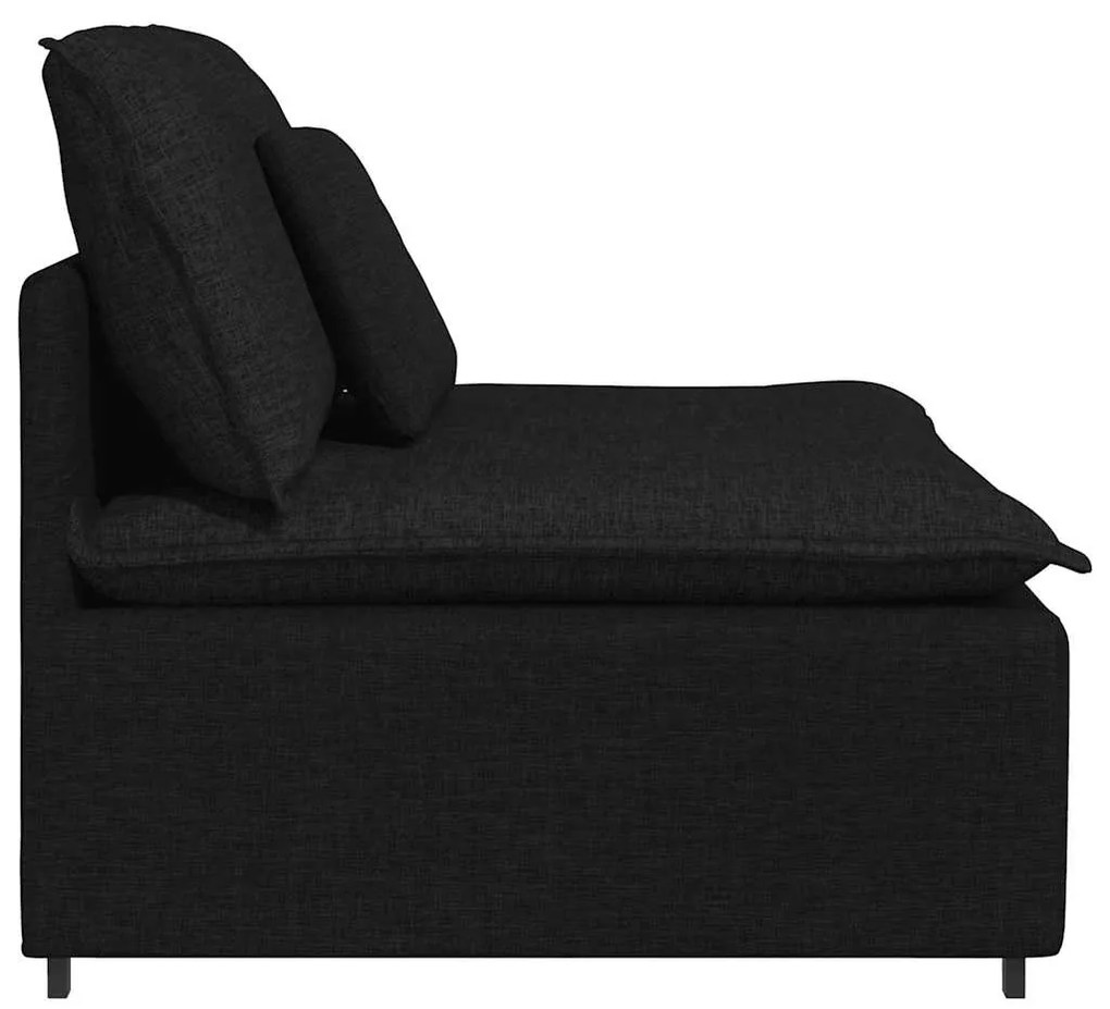 fekete moduláris kanapé középső modul párnákkal 100 cm