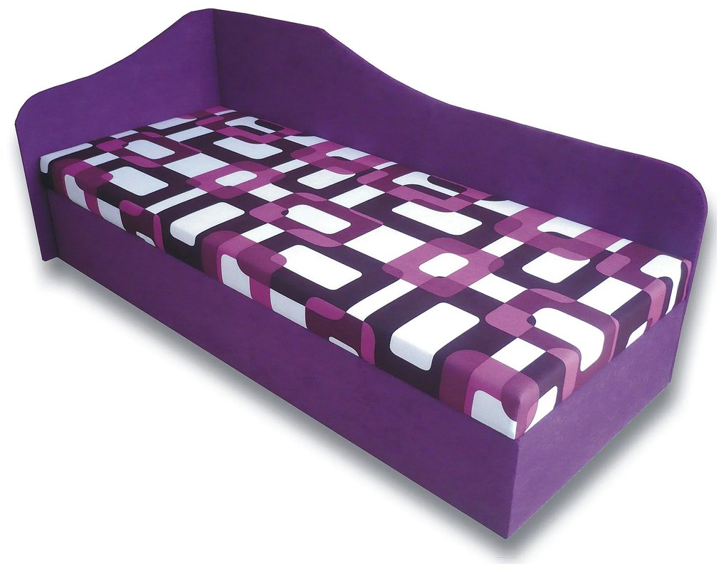 Egyszemélyes ágy (dívány) 80 cm Lady 87 (Lila 49 + Gusto 10) (B). 793109