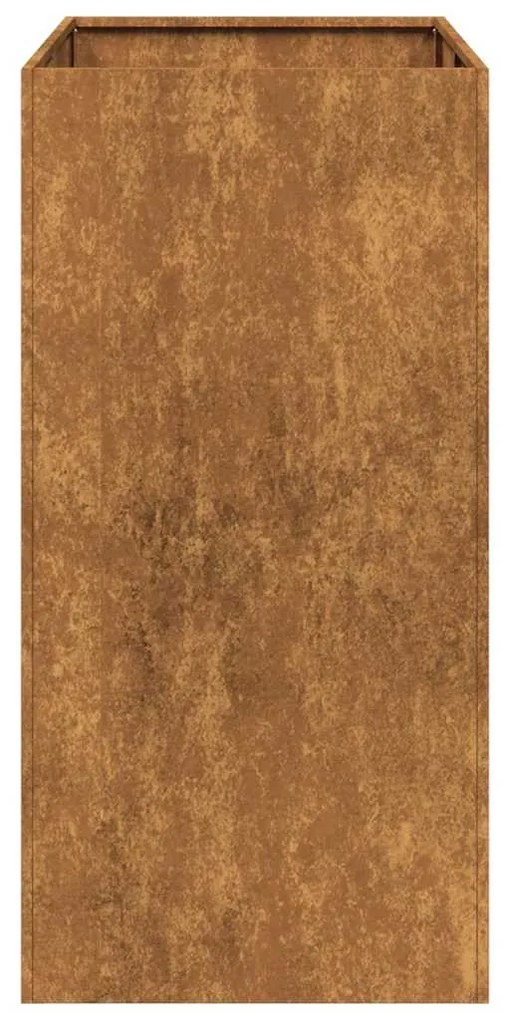 ültető rozsdás 40x80x80 cm időjárásálló acélból
