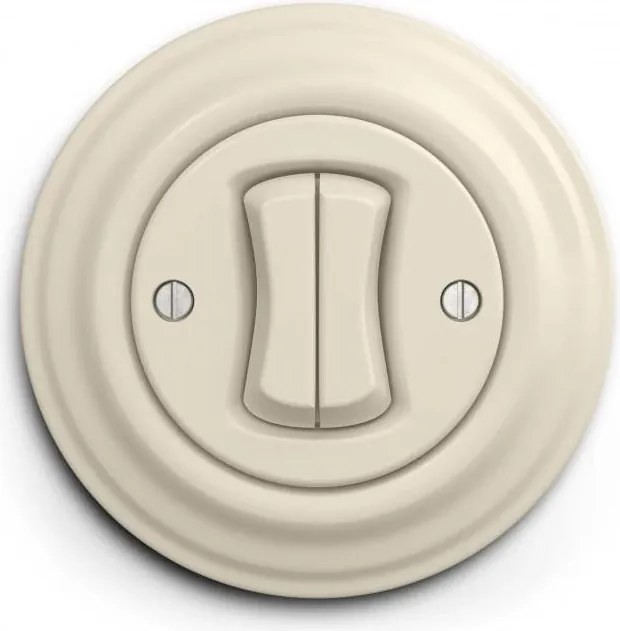 Kliklap - Retro kettős kapcsoló kerettel, bézs