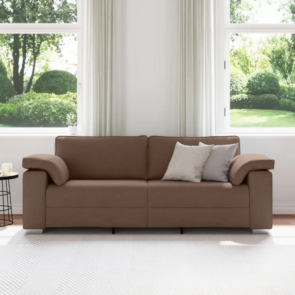 Kanapé párnával Barna 219 x 77 x 82 cm szövet