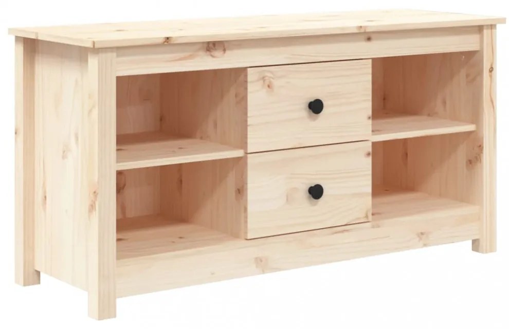 tömör fenyőfa TV-szekrény 103 x 36,5 x 52 cm