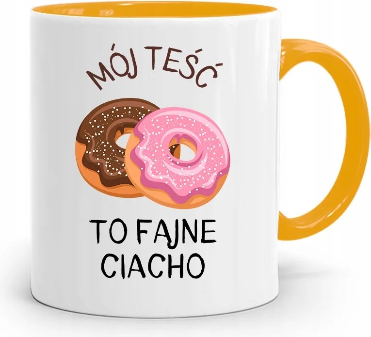 Sárga Bögre Az Apósomnak Az Apósom Egy Vagány Süti, fényképes nyomattal