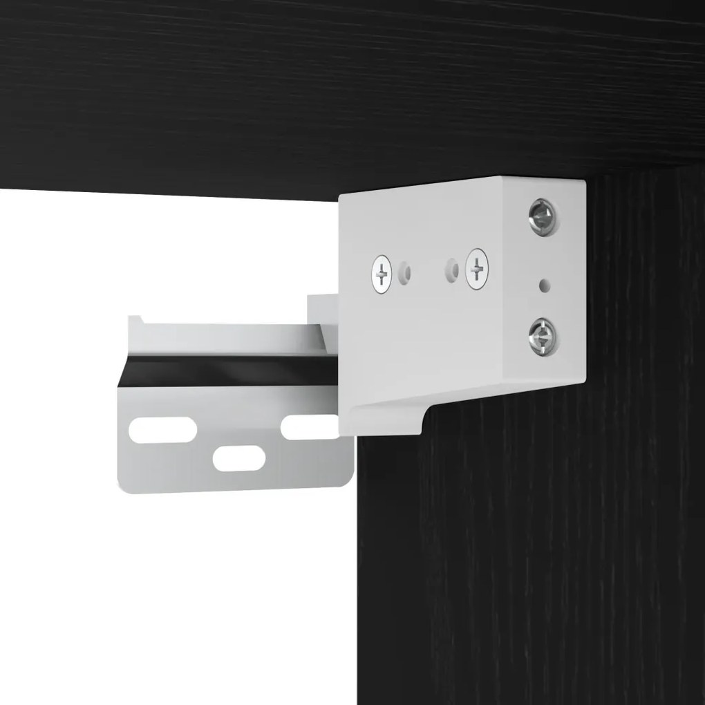Highboard Fekete Tölgy 69.5x34x180 cm Mérnöki Fa