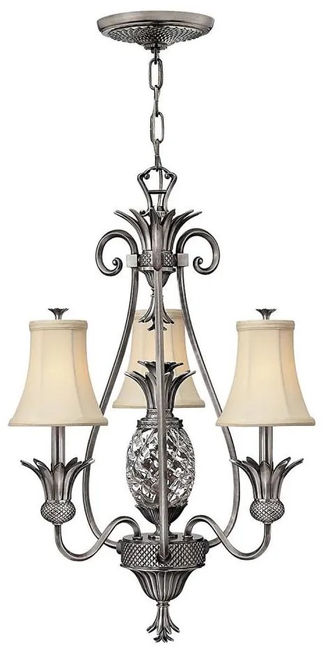 Hinkley HK-PLANT3-PL - Csillár láncon PLANTATION 4xE14/40W/230V ezüst