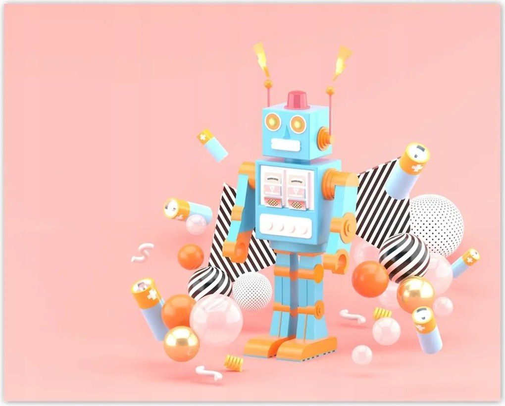 Poszterek 50x40 Robot Rózsa Kék