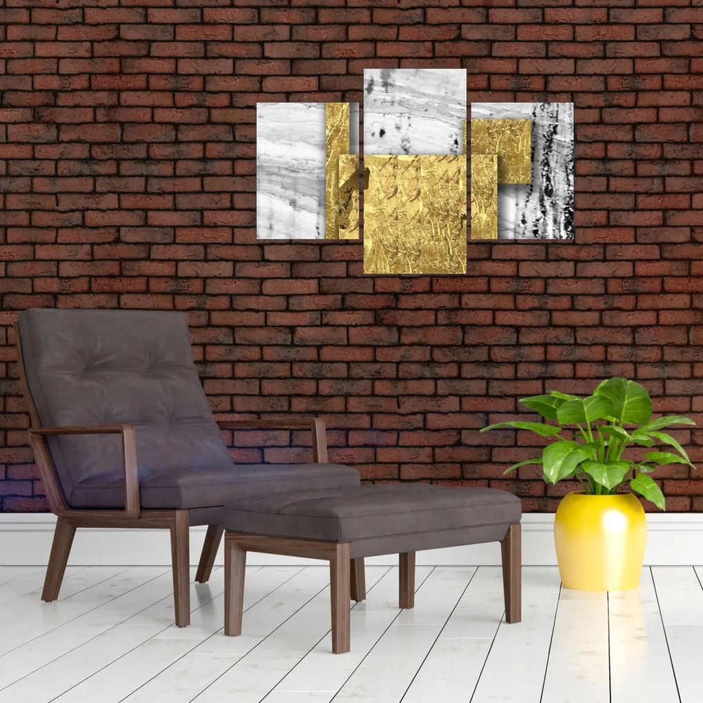 Kép - Arany négyzetek N⁰1 (90x60 cm)