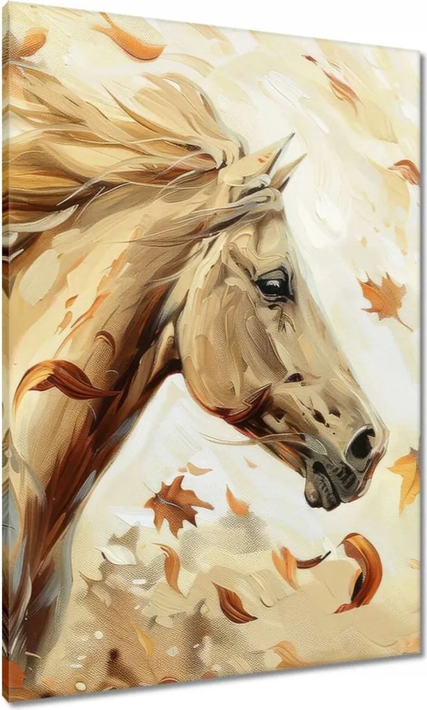 Vászonkép 70x100 Ló az őszi levelek között