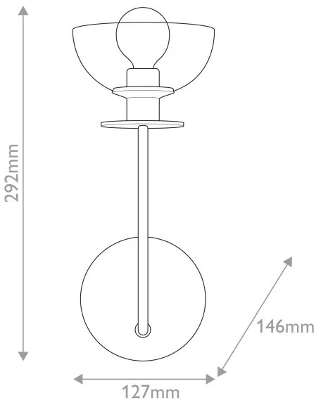 Alora Mood ALM-SYLVIA-1WB-BK-CL - Fali lámpa SYLVIA 1xE14/40W/230V fekete