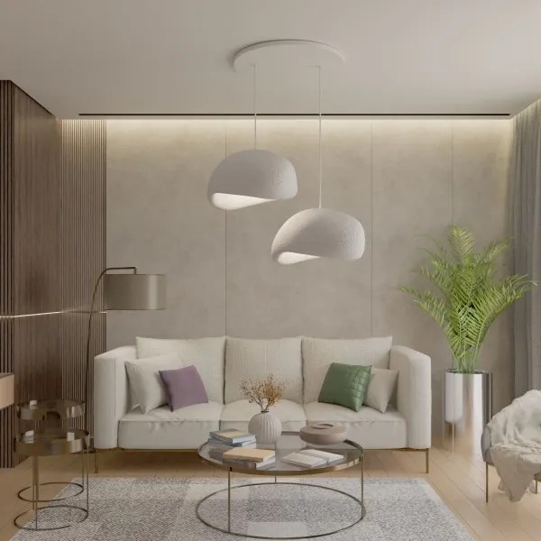 Brilagi - WABI SABI függőlámpa zsinóron 2xE27/40W/230V, fehér