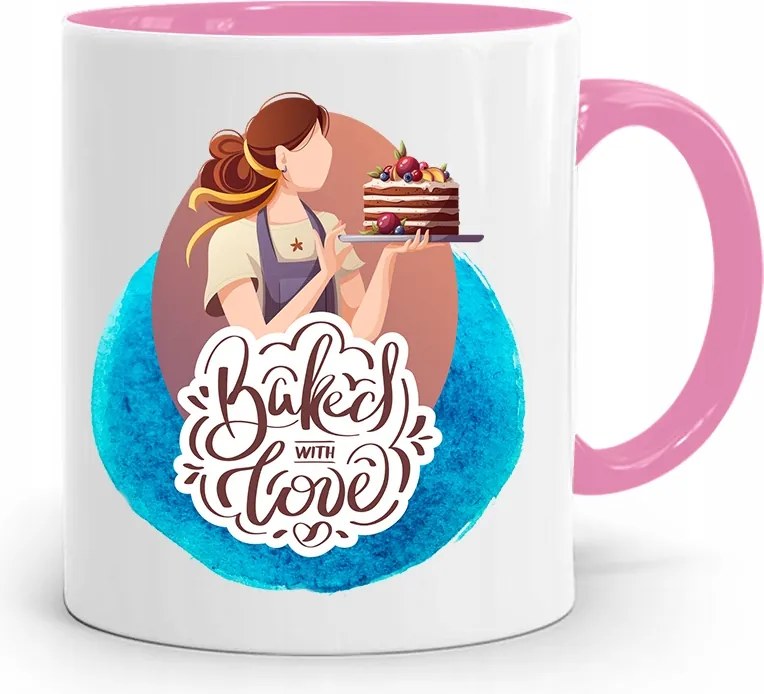 Rózsaszín Bögre Péknek Ajándék fényképes nyomattal