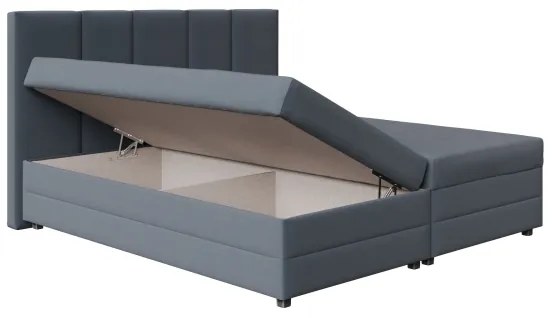 Kárpitozott ágy rugós matraccal és ágyneműtartóval ISABEL 160x200 szürke