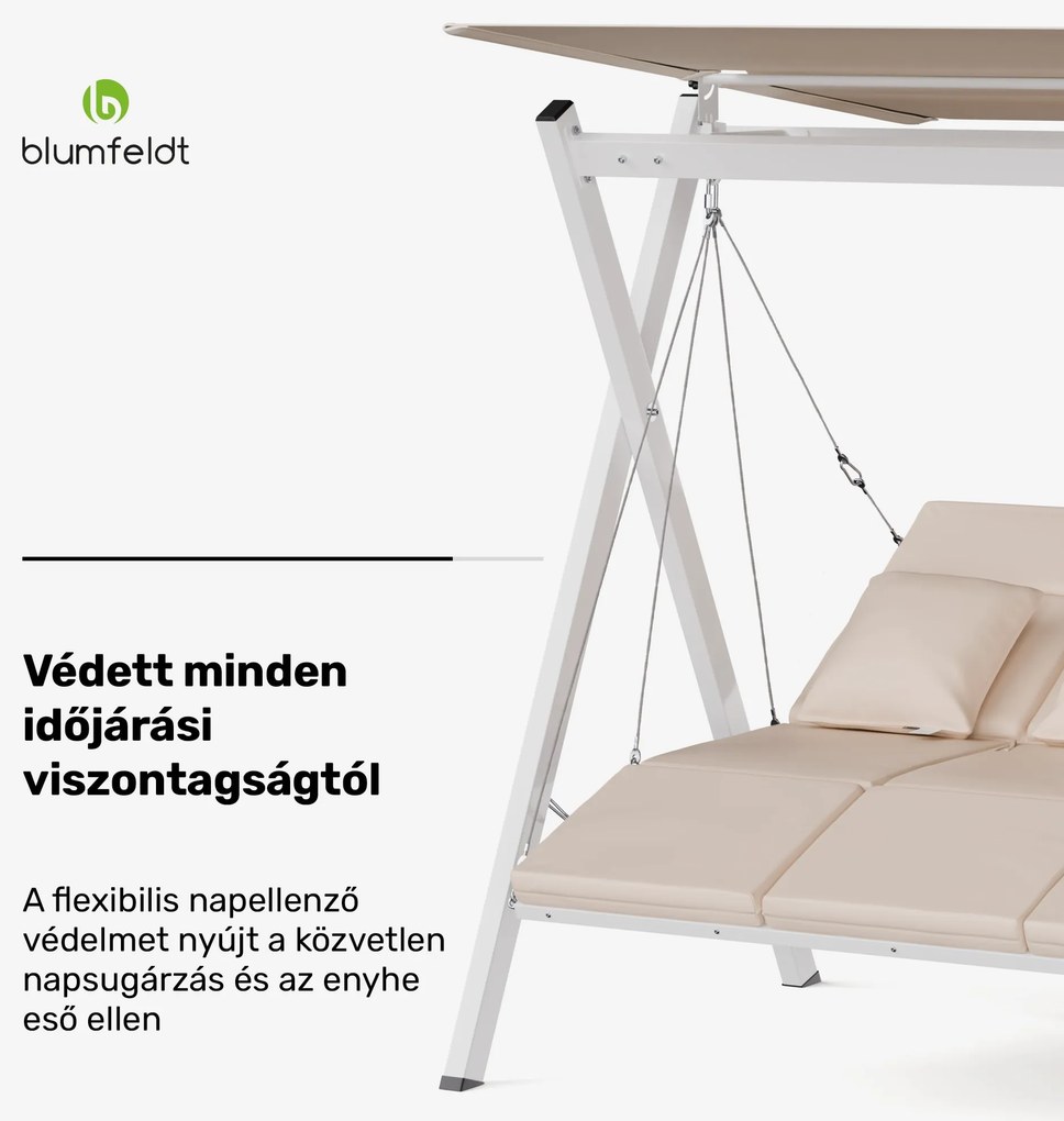Blumfeldt FlexiSwing Hollywood hinta 3 személyes állítható háttámla + napellenző időjárásálló