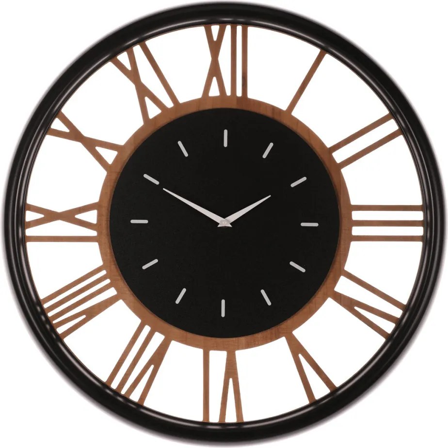 Falióra – 60 cm átmérő, MDF és fém, római számokkal