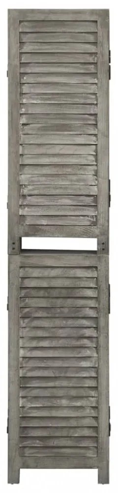 szürke 4 paneles tömör faparaván 143 x 166 cm