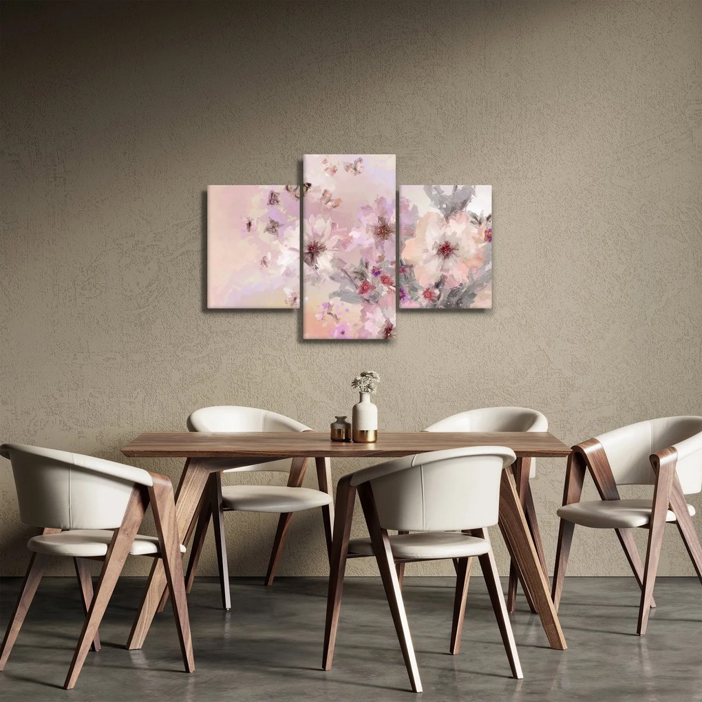 Kép - Művészeti kollázs pillangókkal (90x60 cm)