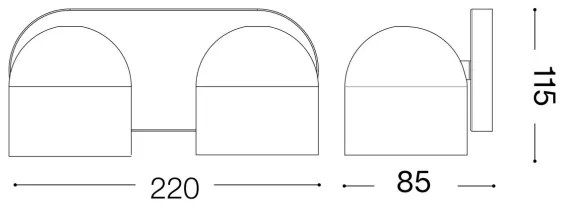 Ideal Lux - LED Fali spotlámpa DODO 2xGX53/9W/230V fehér
