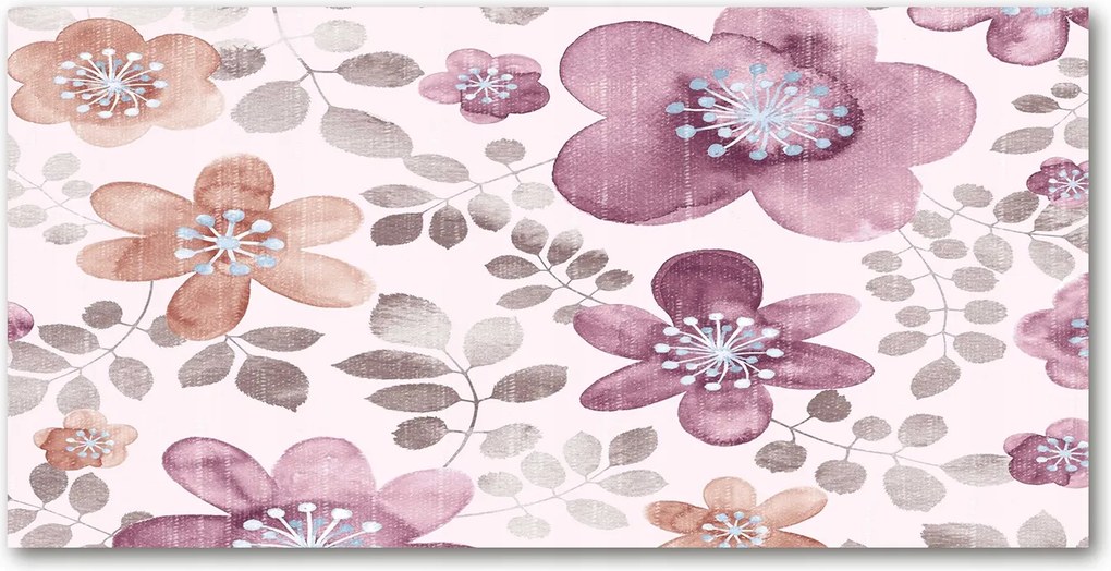 Konyhai panel Virágos mintás 100x50 cm Ragasztó