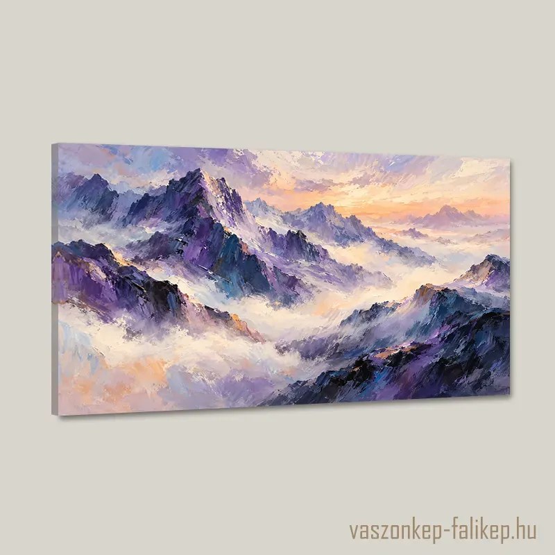 Hajnali hegyek vászonkép – prémium részletek 40x23 cm