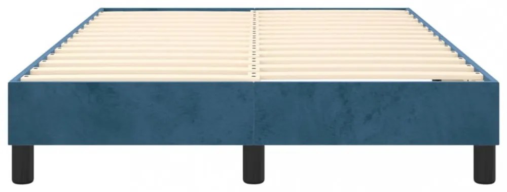 sötétkék bársony rugós ágykeret 120 x 200 cm