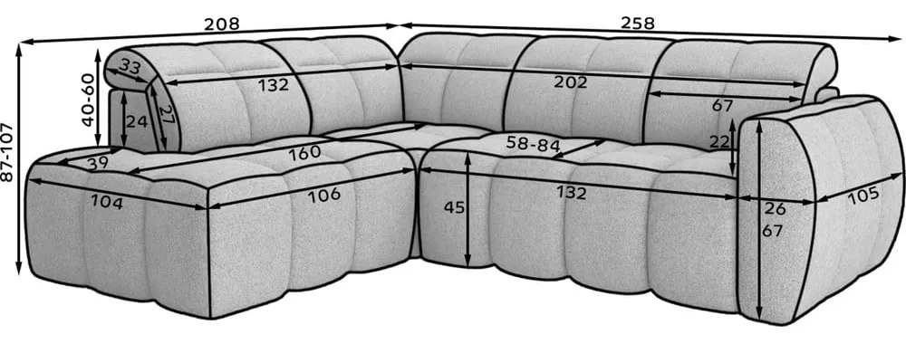 Világosbarna buklé kinyitható-tárolóhelyes sarokkanapé (bal oldali-L alakú) Falconn – ELTAP