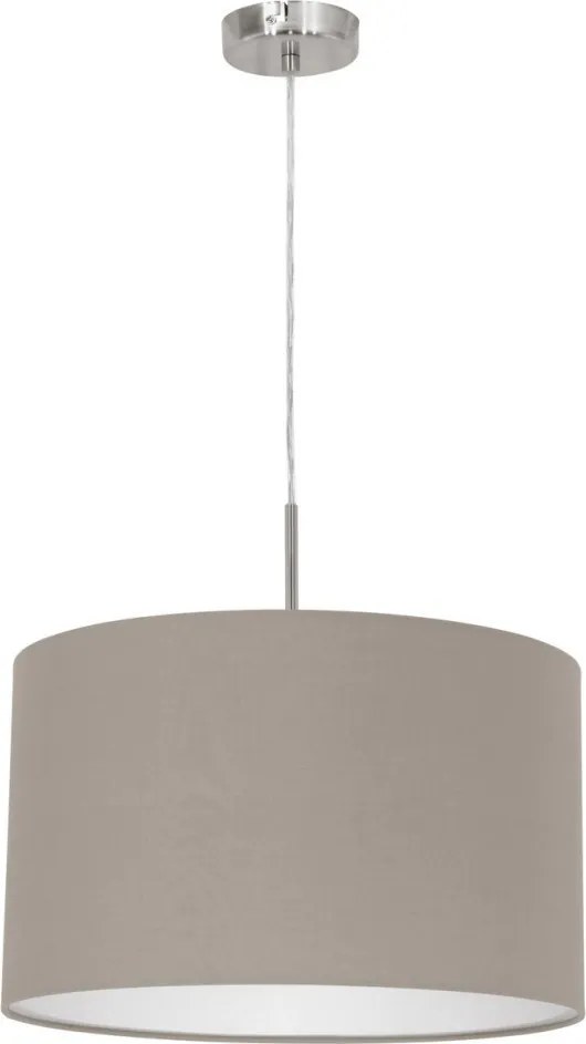EGLO 31572 PASTERI Ernyős Függesztett Lámpa Nikkel, Taupe E27 IP20