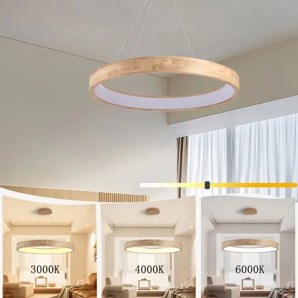 Brilagi -LED csillár kábelen FALCON WOOD LED/60W/230V 3000/4000/6000K 80 cm fa kivitel